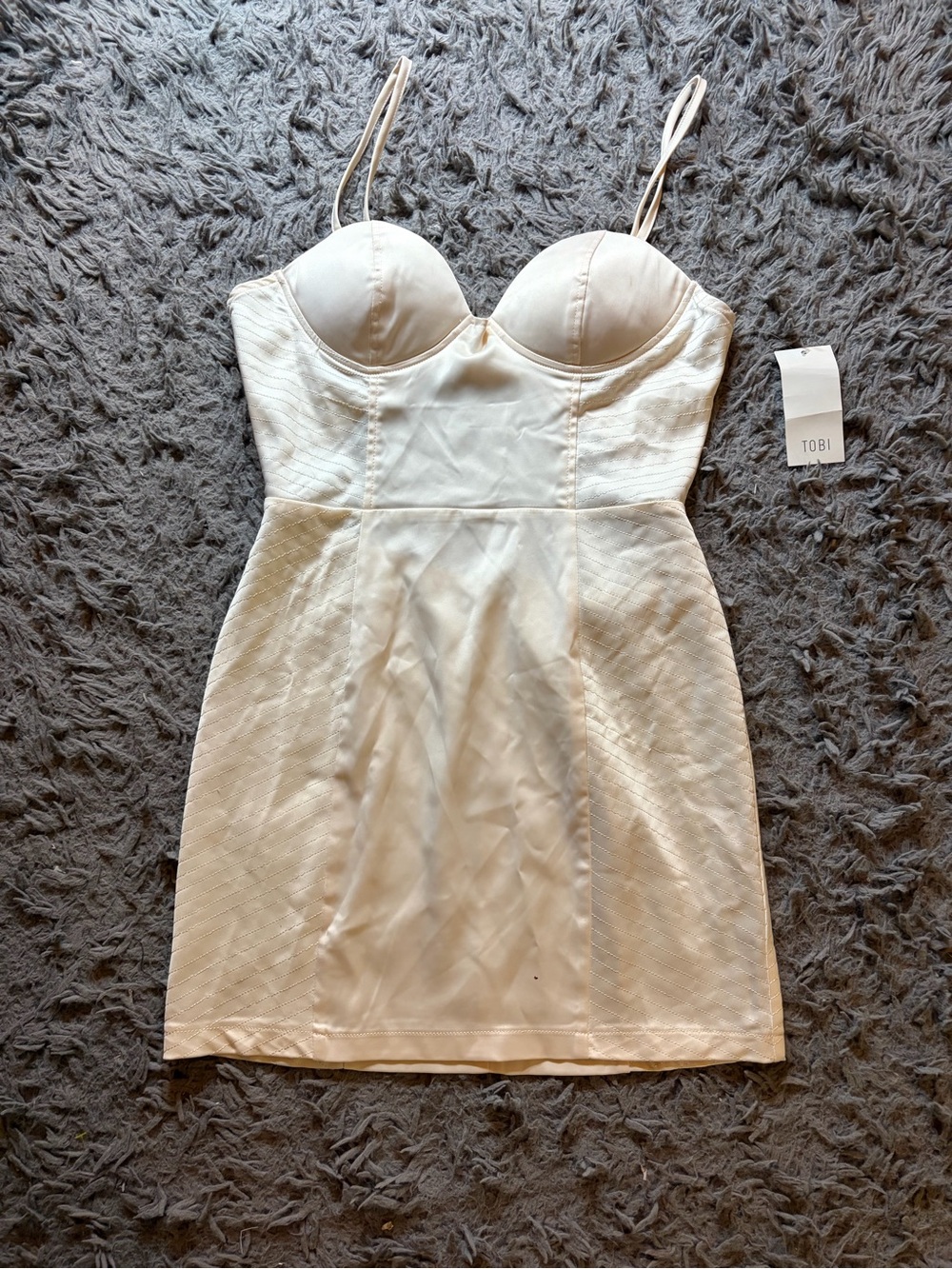 Tobi ivory bustier bodycon mini dress sz M
